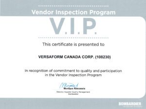 Bombardier VIP Certificate